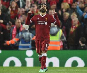 Moamed Salaha del Liverpool anotó un doblete ante la Roma en el juego de ida de la Champions. Foto:AFP