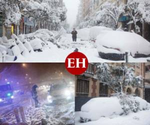 Al día siguiente de una histórica tormenta de nieve, las autoridades libraban este domingo una carrera contrarreloj para limpiar de nieve Madrid y una parte de España, antes de que llegue una inusual ola de frío. Fotos: AFP
