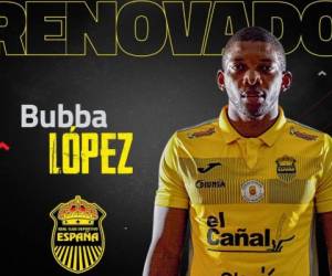 Durante las últimas semanas se venía hablando sobre la posible salida de 'Buba' López hacia un club extranjero, pero finalmente seguirá siendo jugador del Real España para el próximo torneo. Foto: @rcdespana