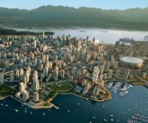 Una imagen aérea del gran Vancouver.