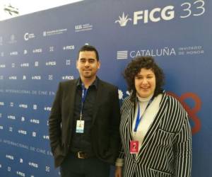 Fabricio Banegas y Laura Bermúdez en la alfombra de la FICG.