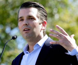 (FILES) In this file photo taken on November 5, 2019 Donald Trump Jr., poses during a signing event for his new Book 'Triggered: How the Left Thrives on Hate and Wants to Silence Us' at Barnes & Noble on 5th Avenue in New York. - Donald Trump Jr., son of US President Donald Trump, has tested positive for Covid-19, his spokesman said on November 20, 2020. (Photo by Angela Weiss / AFP)