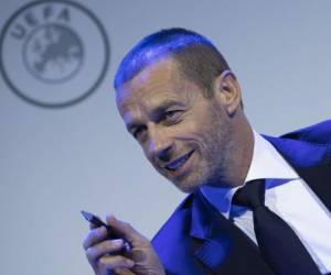 El presidente de la UEFA Aleksander Ceferin durante el congreso de la UEFA en Amsterdam, el martes 3 de marzo de 2020.