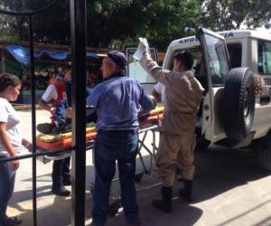 El incidente se registró al mediodia e inmediatamente fue trasladado a la preclínica del Cuerpo de Bomberos de Choloma, Cortés.