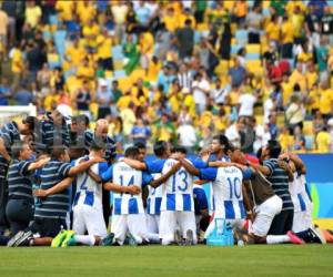 La Selección sub 23 de Honduras al momento de caer en semifinales ante Brasil. Foto: Agencia AFP / El Heraldo.