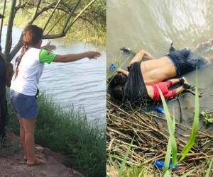 Los cuerpos del migrante salvadoreño Óscar Alberto Martínez Ramírez y su hija Valeria, de casi 2 años de edad, yacen en la orilla del Río Bravo en Matamoros, México, el lunes 24 de junio de 2019, después de ahogarse en su intento por cruzar el río para llegar a Brownsville, Texas. La imagen fue publicada en primera instancia por el periódico La Jornada, de México. (AP Foto/Julia Le Duc)