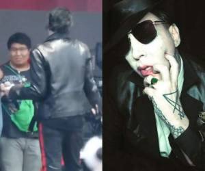 El cantante de metal obligó a uno de sus fans a quitarse la camiseta que llevaba puesto porque era de otra banda. Fotos cortesía Instagram @marilynmanson| captura Youtube