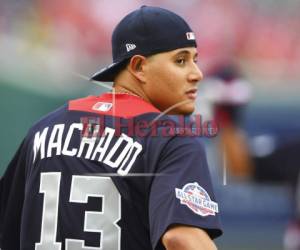 El torpedero de los Orioles de Baltimore Manny Machado durante el Juego de Estrellas del martes 17 de julio de 2018 en Washington. Foto:AP