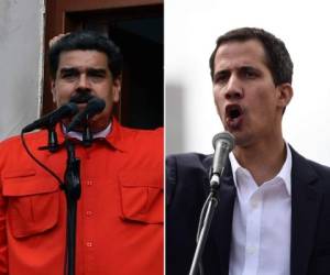 Nicolás Maduro y Juan Guaidó, ambos se firman como presidentes de Venezuela. (Fotos: AFP)