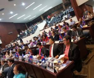 Así se veían los parlamentarios durante la sesión legislativa. Foto: Facebook Libre