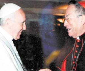 El papa Francisco junto al cardenal hondureño Óscar Andrés Rodríguez.