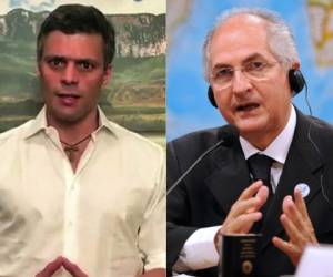 (COMBO) This combination of pictures created on August 01, 2017 shows Venezuelan opposition leader Leopoldo Lopez (L) giving a message from his house in Caracas, and a file photo taken on October 27, 2009 showing Caracas Mayor Antonio Ledezma speaking during a session of the Brazilian Senate's Foreign Affairs commission in Brasilia. The Venezuelan intelligence service arrested two opposition leaders overnight on August 1, 2017, relatives said, a day after a vote to choose a much-condemned assembly that supersedes parliament. Leopoldo Lopez and Antonio Ledezma were both already under house arrest when they were picked up by the intelligence service known by its in acronym Sebin, the wife of Lopez and children of Ledezma said separately. / AFP PHOTO / Leopoldo LOPEZ AND EVARISTO SA