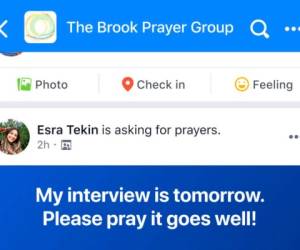 Imagen proporcionada por Facebook de una imagen simulada de la nueva función de petición de oraciones de la red social. Foto: AP