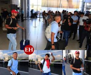 Alexander López, Luis Garrido y Henry Figueroa, los tres futbolistas hondureños que juegan en el fútbol de Costa Rica llegaron este lunes al país para enfrentar el próximo jueves amistosamente a Puerto Rico en el Estadio Nacional de Tegucigalpa. Foto: Ronal Aceituno/ EL HERALDO.