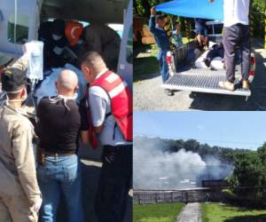 Uno de los tripulantes tuvo que ser trasladado en aeroambulancia. La embarcación Punta Caxinas explotó por razones que aún son desconocidas.