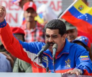 El presidente de Venezuela Nicolás Maduro en una concentración en Caracas. Foto: Agencia AFP.