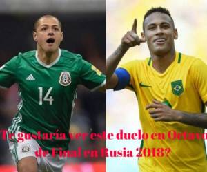 El duelo entre el Tri y la selección de Brasil se podría dar si los brasileños logran ganar el grupo 'E' y los mexicanos quedan en el segundo lugar del grupo 'F'. Foto: Agencia AFP
