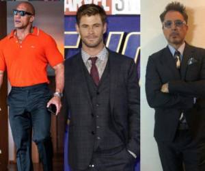 Dwayne Johnson, Chris Hemsworth y Robert Downey Jr ocupan los tres primeros lugares. Fotos: Instagram.