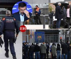 La Policía ejecutó este lunes varias 'detenciones' en una operación por presuntos delitos económicos contra el FC Barcelona que, según algunos medios, afectaría al expresidente Josep Maria Bartomeu, cuyo relevo debe elegirse en unas elecciones en seis días. Fotos: AFP
