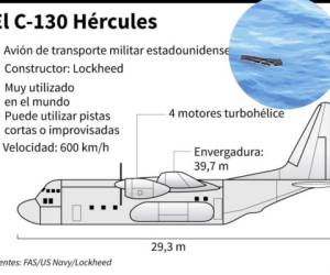 Los restos del avión, un Hércules C-130, comenzaron a ser encontrados a partir del miércoles en una de las áreas de búsqueda sobre el mar al sur del continente americano.
