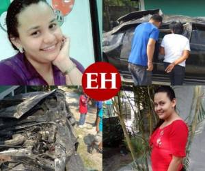 Una joven muerta y tres personas más heridas fue el resultado de un trágico accidente que se registró este domingo 1 de septiembre en Choloma, Cortés, en la zona norte de Honduras. En el collage, imágenes en vida de la víctima mortal identificada como Luz del Carmen Fúnez Rodríguez, de 23 años de edad, y los destrozos que sufrió el vehículo. Fotos: EL HERALDO.