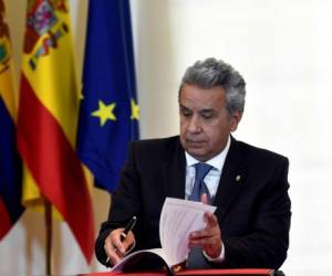 El presidente ecuatoriano Lenín Moreno se encuentra de gira por Europa. Foto AFP