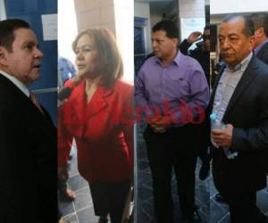 Cuatro de los seis exmiebros del Consejo de la Judicatura a su llegada este viernes al Juzgado Nacional con Competencia en Materia de Corrupción. (Fotos: Johny Magallanes / EL HERALDO )