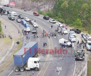 Una toma aérea de la escena del accidente. Foto Estalin Irías| EL HERALDO