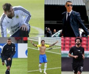 Se espera que lideren a sus equipos, en la mayoría de los casos, hacia el título del Mundial-2018: Messi, Ronaldo, Neymar, Mbappé o Salah. (Foto: AFP)