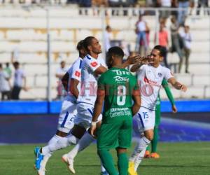 Así celebró Jerry Bengtson el gol tempranero. Foto Ronal Aceituno| EL HERALDO