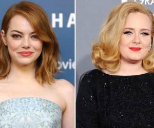 La actriz Emma Stone y la cantante Adele.