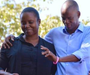 La pareja presidencial Jovenel Moise y Martine Moise durante un evento público. Foto: Cortesía