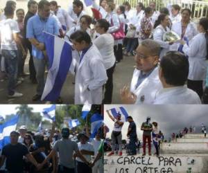 Al menos una docena de médicos y enfermeras de un hospital público de Nicaragua fueron despedidos por atender a manifestantes heridos y apoyar las protestas. Foto: Agencia AFP