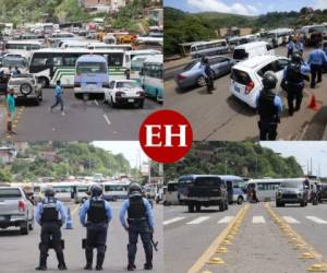Desde las 6:00 de la mañana varios puntos de la capital de Honduras fueron tomados por los transportistas para hacer distintas exigencias al gobierno. Fotos: Johny Magallanes