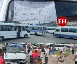 A partir de las 9:00 de la mañana, de este martes, los transportistas bloquearon algunas calles de la capital para protestar contra el incumplimiento de los acuerdos con el Instituto Hondureño de Transporte Terrestre. Hubo caos vehicular y tráfico infernal. Fotos: Efraín Salgado | EL HERALDO.