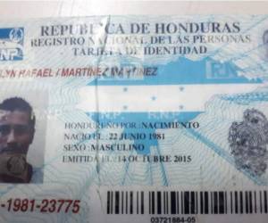 La identificación fue encontrada por las autoridades.