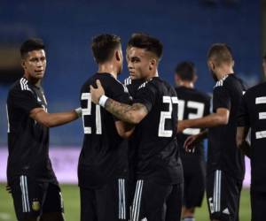 La selección de Argentina goleó 4-0 a Irak en un partido amistoso este jueves. Foto: AFP