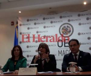 La Maccih presentó las acusaciones esta semana en rueda de prensa. Foto EL HERALDO