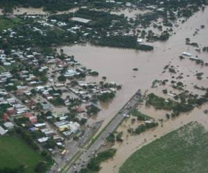 El valle de sula sufrió inundaciones durante las tormentas tropicales Eta y Iota.
