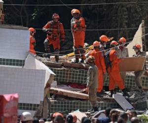 En el lugar donde se derrumbaron dos edificios en Muzema, Río de Janeiro, Brasil. Foto AFP