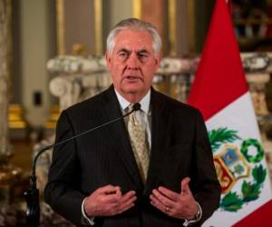 Tillerson viajó a Bogotá a media mañana, siguiente etapa de su gira por la región que incluye México, Argentina, Perú, Colombia y Jamaica. Foto: AFP
