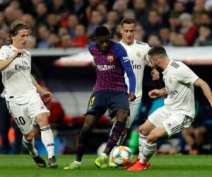 Ousmane Dembelé durante el clásico ante el Real Madrid. (AP)