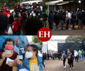 El llamado a reclamar el nuevo Documento Nacional de Identificación (DNI) provocó aglomeración y caos en varios centros de entrega de la ciudad capital de Honduras. Foto: Efraín Salgado/EL HERALDO.