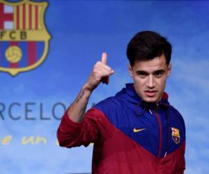 Philippe Coutinho durante su presentación con el FC Barcelona. (AFP)