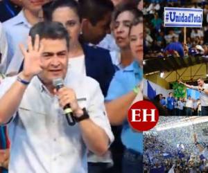 Durante la Convención Nacional 'Celín Discua', el mandatario hondureño, Juan Orlando Hernández, pidió una cuarta victoria para el Partido Nacional. FOTOS: Cortesía.