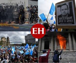 Miles de guatemaltecos se reunieron este sábado en la plaza La Democracia en la capital del país, para protagonizar una jornada de intensas protestas que dejaron como saldo varios heridos, detenidos y daños a las instalaciones del Congreso, pero ¿qué es lo que tanto les indigna?, se lo contamos a continuación. Fotos: AFP/AP