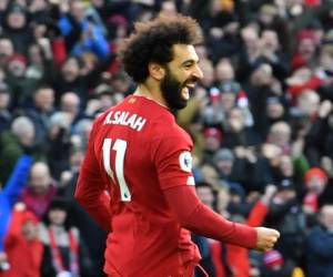 El egipcio Mohamed Salah anotó los dos goles para el Liverpool en la jornada de este sábado. Foto:AFP