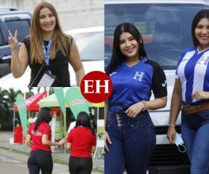 A un partido tan importante como el de esta noche entre Honduras vs. Panamá no podían faltar las bellas damas que se hicieron presente en el Olímpico en apoyo a la Bicolor. El lente de EL HERALDO captó a las hermosas mujeres posar con sus camisas de la H. Fotos: Yoseph Amaya/ EL HERALDO