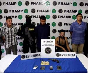 La Fuerza Nacional Antimaras y Pandillas (FNAMP) capturó a la supuesta banda criminal en Tegucigalpa. Foto: Cortesía.