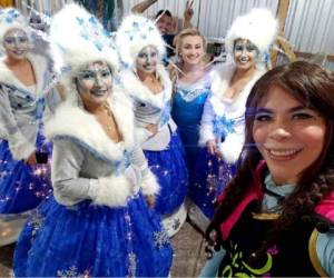 Las princesas del hielo de la película Frozen fueron caracterizadas por Allison. Fotos: Cortesía Ally Makeup.